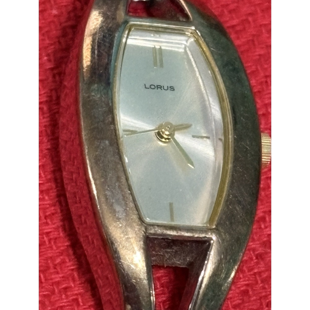 Vtg‎  Lorus Gold Silver Tone Ladies Cocktail Watch Bracelet 18mm LR0649